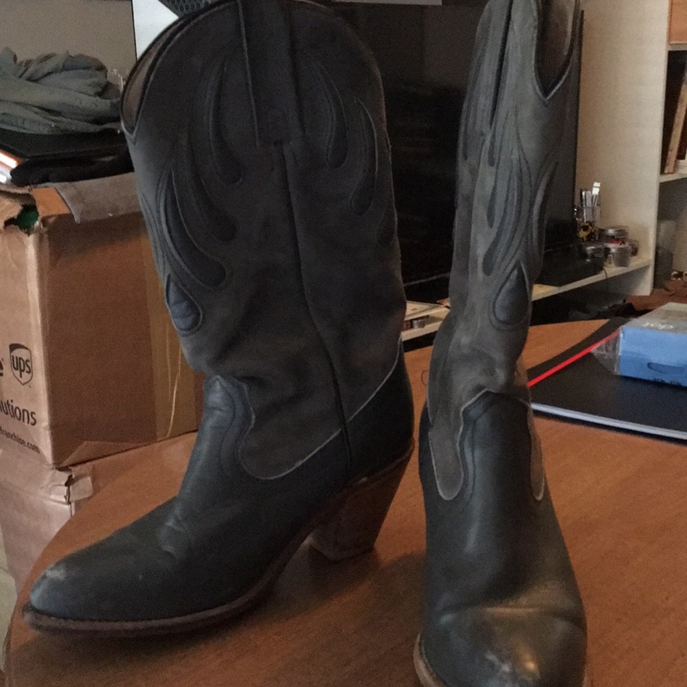 Dark Green leather/suede Frye boots